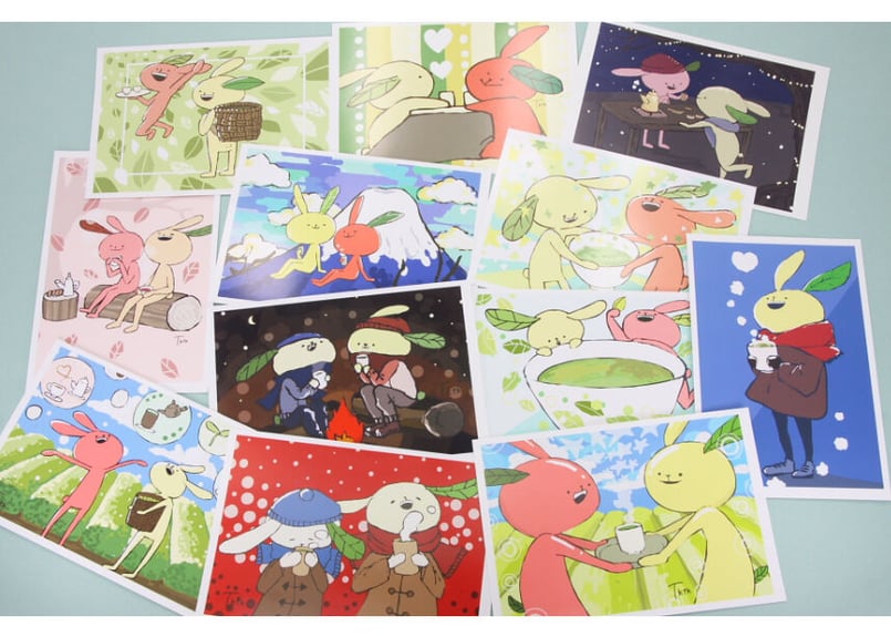 e-7】お茶うさぎポストカード⑦ | 駄農園お茶製造・ 販売 Danouen Tea Shop