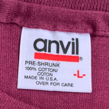 VINTAGE 90'S ANVIL S/S TEE BURGUNDY