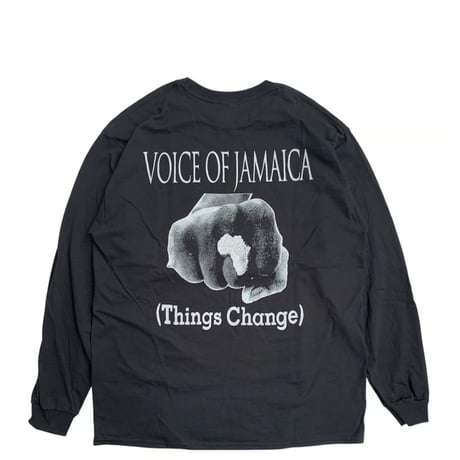 "VOICE OF JAMAICA" L/S TEE BLACK