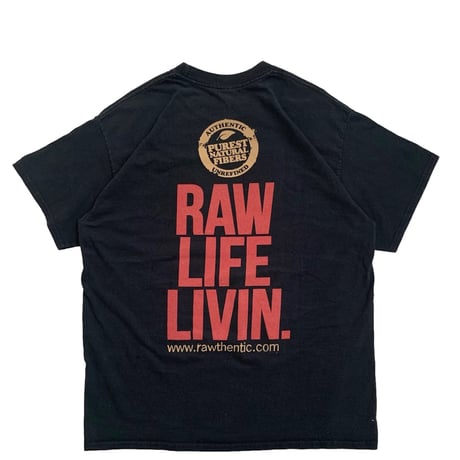 " RAW " S/S TEE BLACK