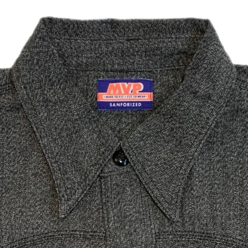 m.v.pブラックシャンブレーシャツ MVP