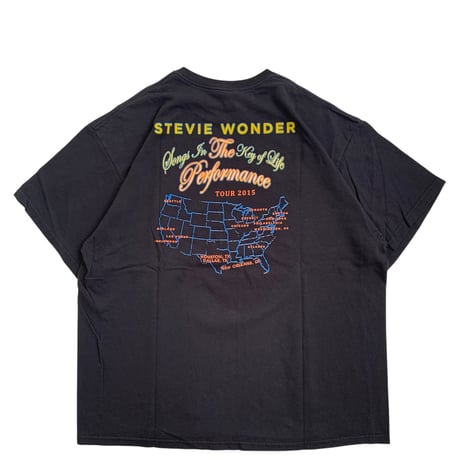 " STEVIE WONDER " S/S TEE BLACK