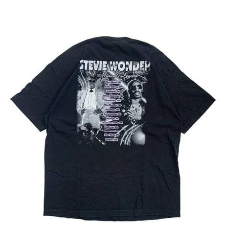 "STEVIE WONDER" S/S TEE BLACK