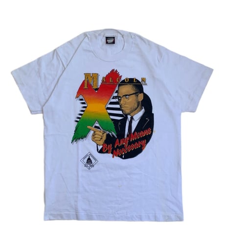 VINTAGE MALCOM X "BY ANY MEANS" S/S TEE