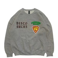 " DISCO SUCKS " 8oz CREW SWEAT OX GREY