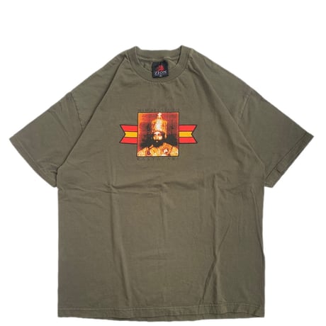 ZION " H.I.M SELASSIE I " S/S TEE OLIVE