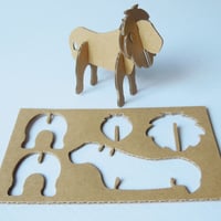 「夢ダンボ」組み立て動物[ダンボールキット] ライオン