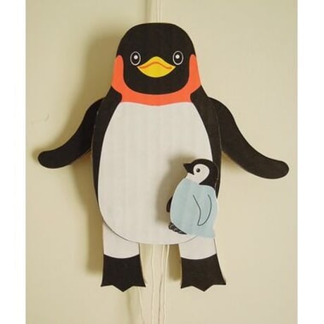 ダンボールの工作キット【ペンギンのあやつり人形】からくり学んで作ろう(6歳以上)メール便対応【ギフトに最適】