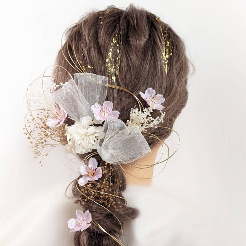 0003 髪飾り再販受付ページ(^ー^) 成人式 結婚式 髪飾り 髪飾り「雅」ゴールド系 髪飾り ヘアアクセ ヘア