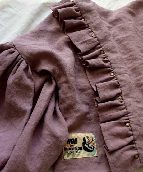 あなただけの一着に育つ服 ◇ イタリアンリネン フリル ボリュームスリーブ ビッグスリーブ ブラウス