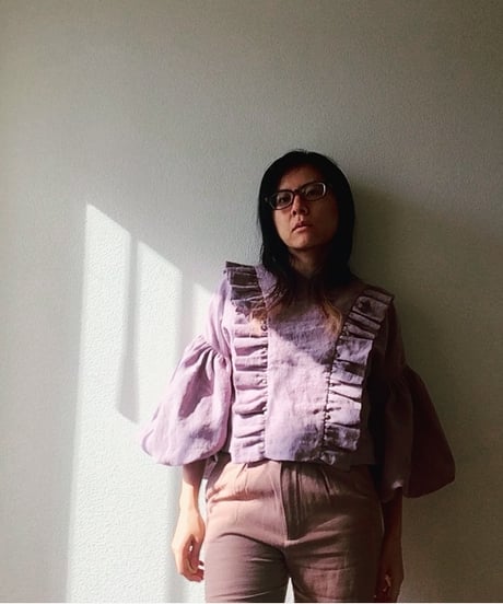 あなただけの一着に育つ服 ◇ イタリアンリネン フリル ボリュームスリーブ ビッグスリーブ ブラウス