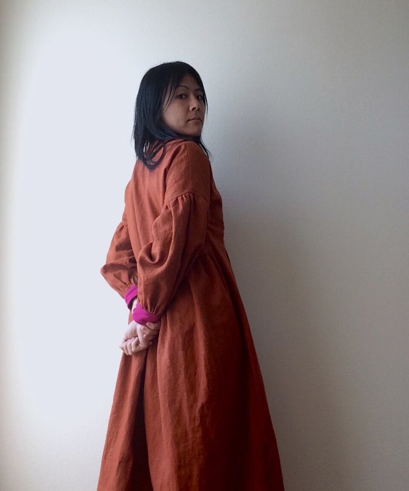 月の刺繍のレースアップロングワンピース【凛】【ふたつの色】 | NAO