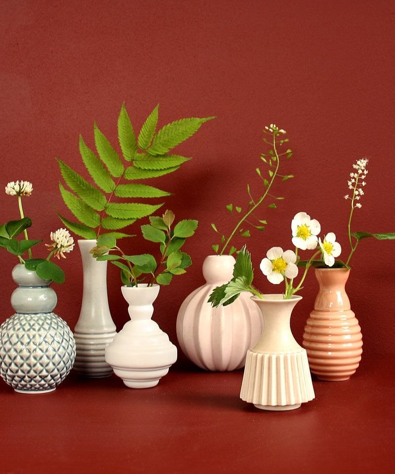 dottir Samsurium ミニベルフラワーベース グレー＆ホワイト | hanamiz