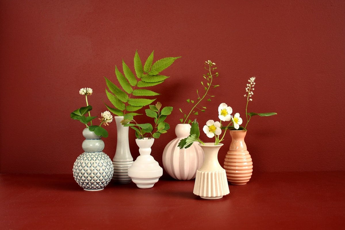 dottir Samsurium ミニベルフラワーベース グレー＆ホワイト | hanamiz