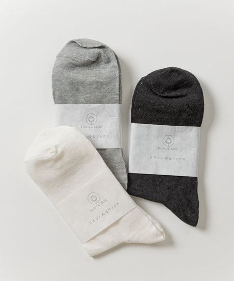 Linen&Basic　リネンのゆるソックス