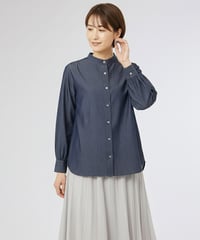 MARUTA　'スーピマデニムバンドカラーシャツ'