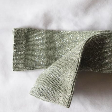 Collegien  Glitter Ribbed Varsity Crew Socks (sauge)