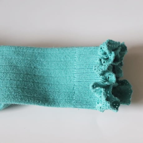 Collegien Lace Trim Knee High Socks 【Lagon】
