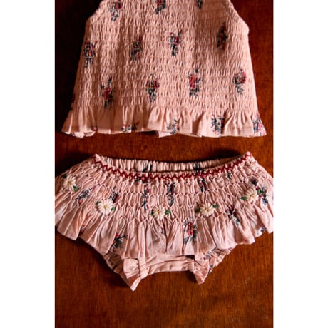 Bonjour  Swimsuit Pink garden flowers print - cotton voile