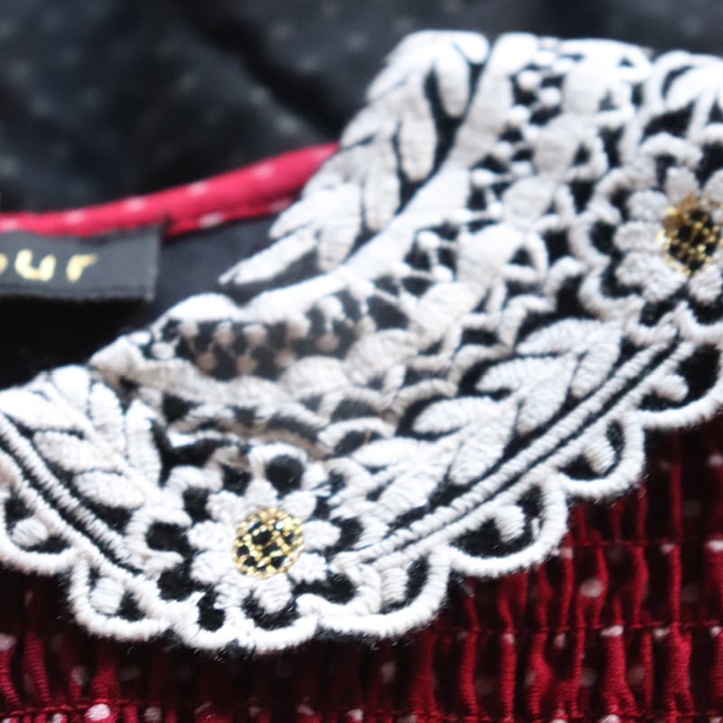 Bonjour Tunique with hair clip red wine dot pr