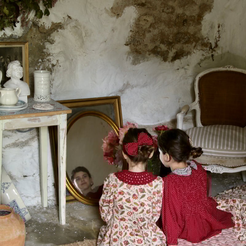 Bonjour Handsmock blouse with crochet collar A