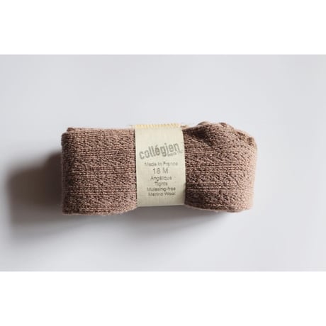 Collegien ◎Pointelle merino wool tights (Praline de Lyon)