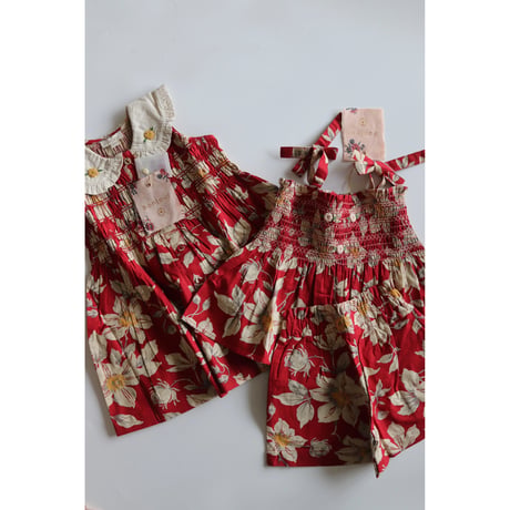Bonjour  Short & top set Gaughin print - Vanilla dyed light canvas