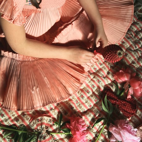Bonjour  Dress pleated nude taffetas
