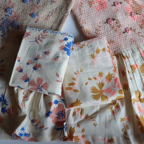 Bonjour  Long skirt dress "bouquet fluo curry"