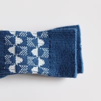 Collegien   Ribbed Art Deco Knee-high Socks【Bleu Saphir】