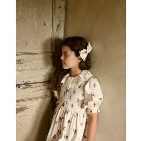 Bonjour  Tunique with hair clip Garden flowers print - Denim