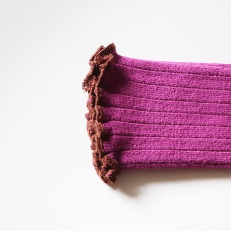 Collegien Lettuce Trim Socks【Cyclamen】