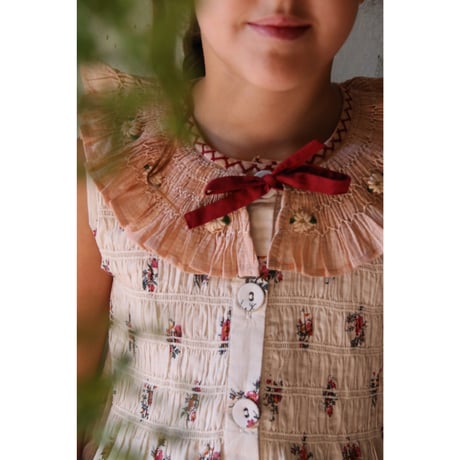 Bonjour  Tunique with hair clip Garden flowers print - cotton voile