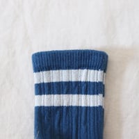 Collegien  Ribbed Varsity Crew socks (Bleu Saphir)