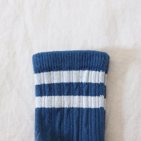 Collegien  Ribbed Varsity Crew socks (Bleu Saphir)