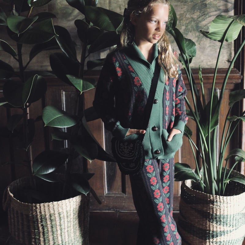 Bonjour Red Flower Cardigan | hanakao