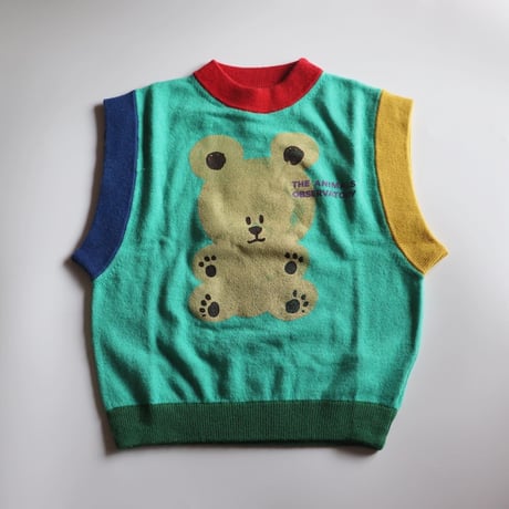 The Animals Observatory  Parrot Kids Vest Turquoise Bear