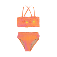 TINYCOTTONS  check swim set  MARIGOLD/DARKPINK