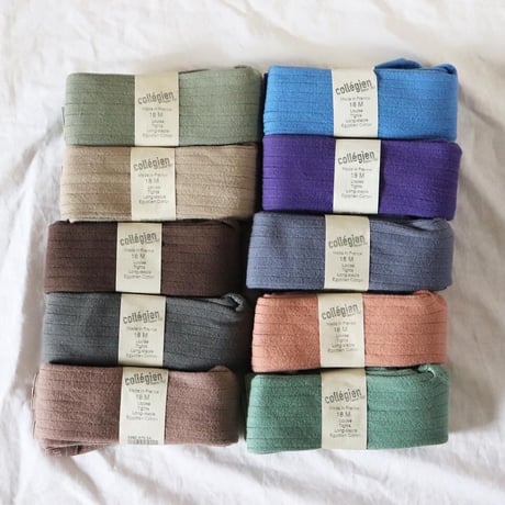 Collegien Louise Ribbed Tights   〈 Iris de Provence〉