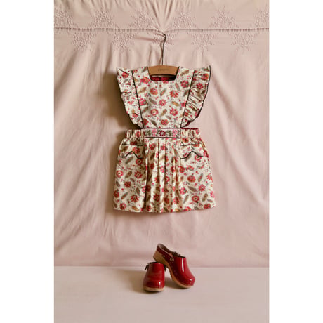 Bonjour  Apron dress Aline print / black lt canvas piping