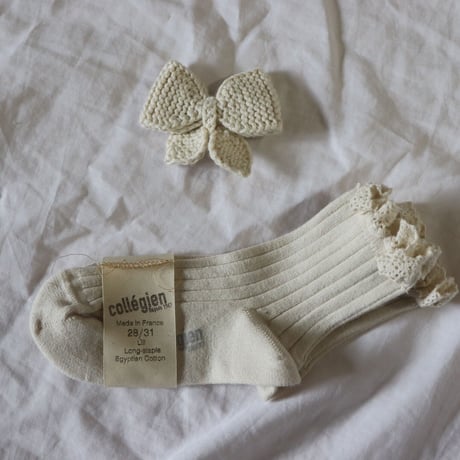 Collegien Lace Trim Ankle Socks 【doux agneaux】