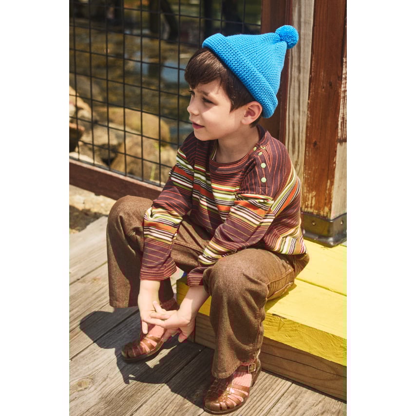 Misha&Puff Long Sleeve Boxy Top (Raisin Patio