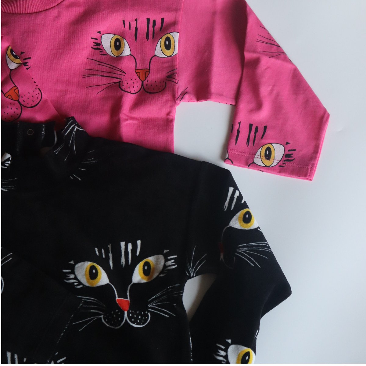 Mini Rodini CAT FACE VELOUR SWEATER | hanakao