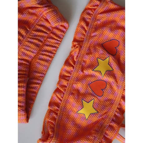 TINYCOTTONS  check swim set  MARIGOLD/DARKPINK