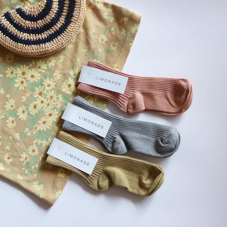 limonade  Ankle Ribbed Socks (GREY)
