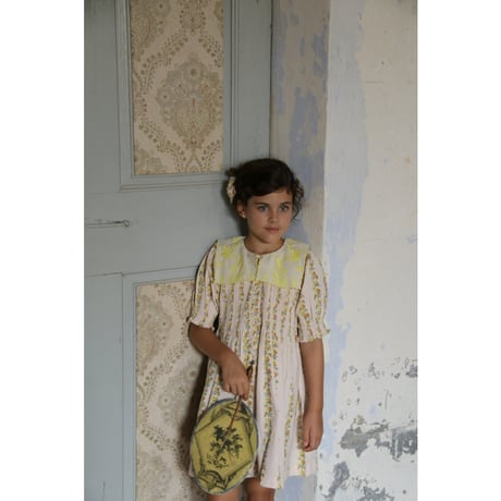 Bonjour  Tunique with emb collar&hair clip Farandole flowers print