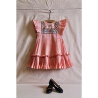 Bonjour  Dress pleated nude taffetas