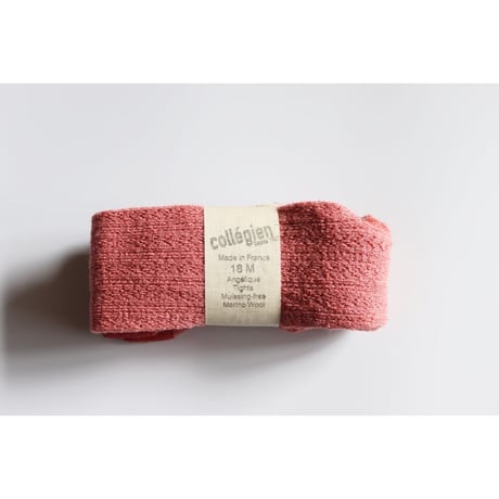 Collegien ◎Pointelle merino wool tights (Rose Litchi)