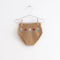 FISH&KIDS  CAMEL PANTIE WITH EMBROIDERED FLOWERS