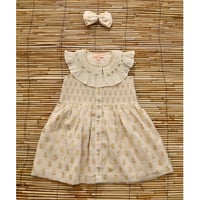 Bonjour   Ibiza top+hairclip flowers lurex ecru chanderi
